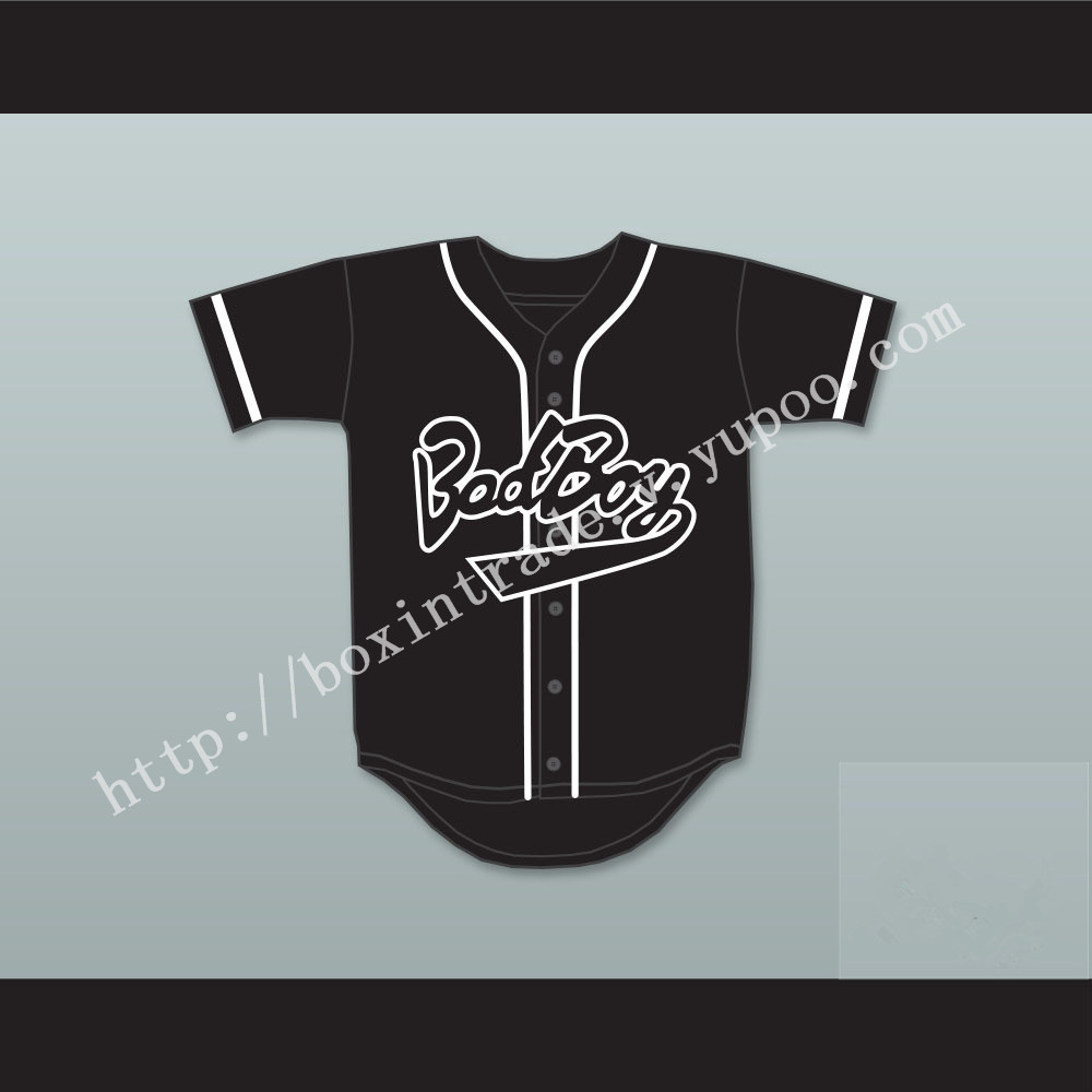 Biggie Smalls 10 Bad Boy Black Baseball Jersey