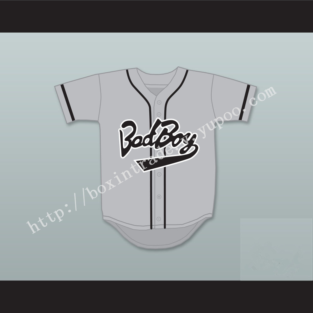 Biggie Smalls 10 Bad Boy Gray Baseball Jersey