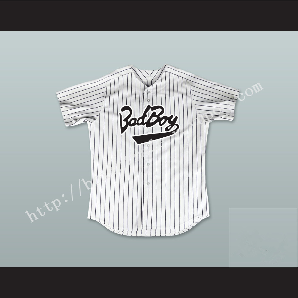 Biggie Smalls 10 Bad Boy Pinstriped Baseball Jersey