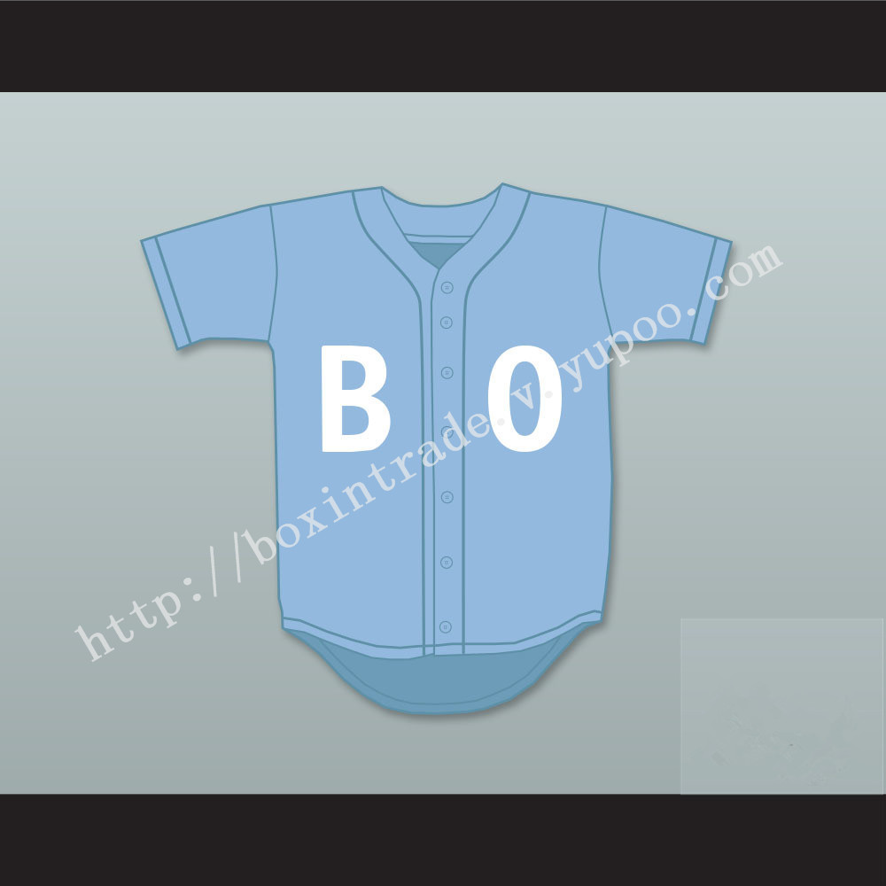 Bo Jackson BO Light Blue Baseball Jersey Sesame Street