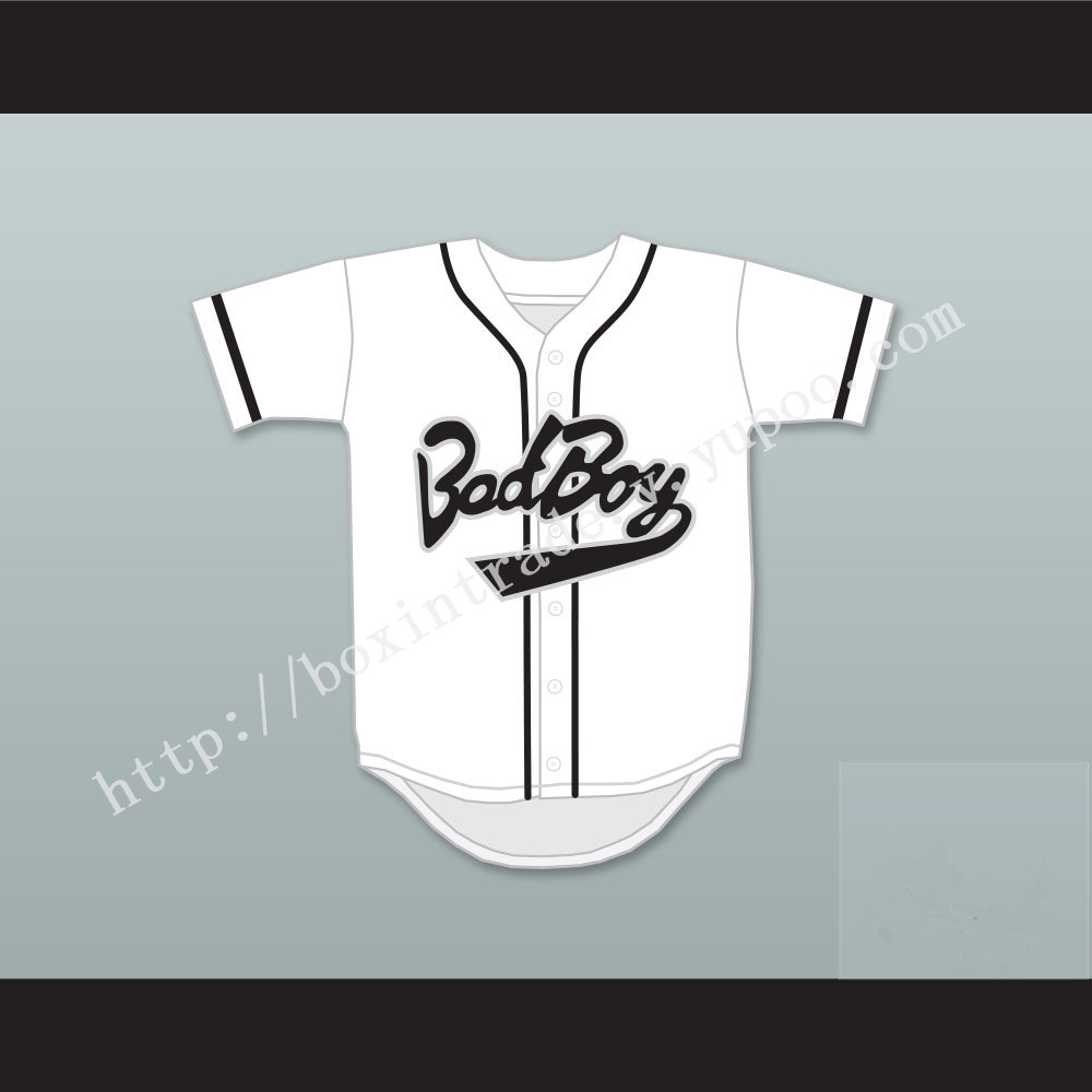 Biggie Smalls 10 Bad Boy White Baseball Jersey