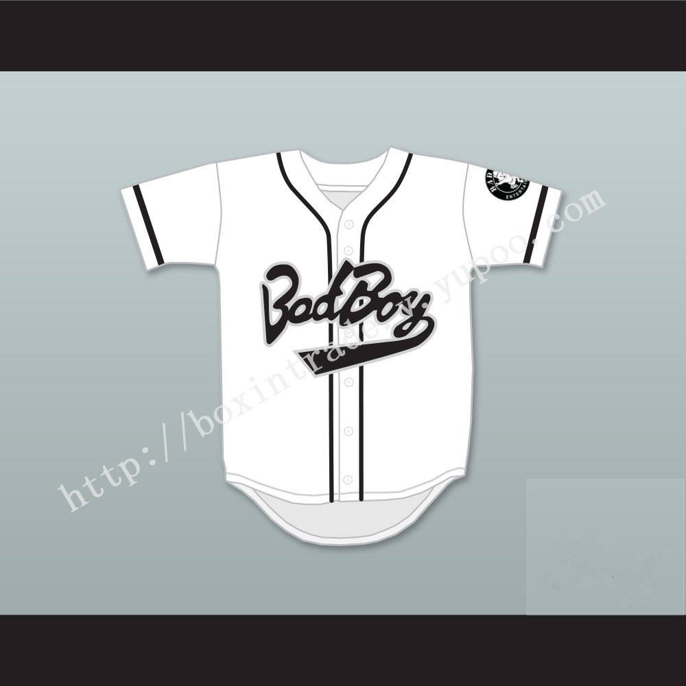 Biggie Smalls 10 Bad Boy White Baseball Jersey Includes Patch