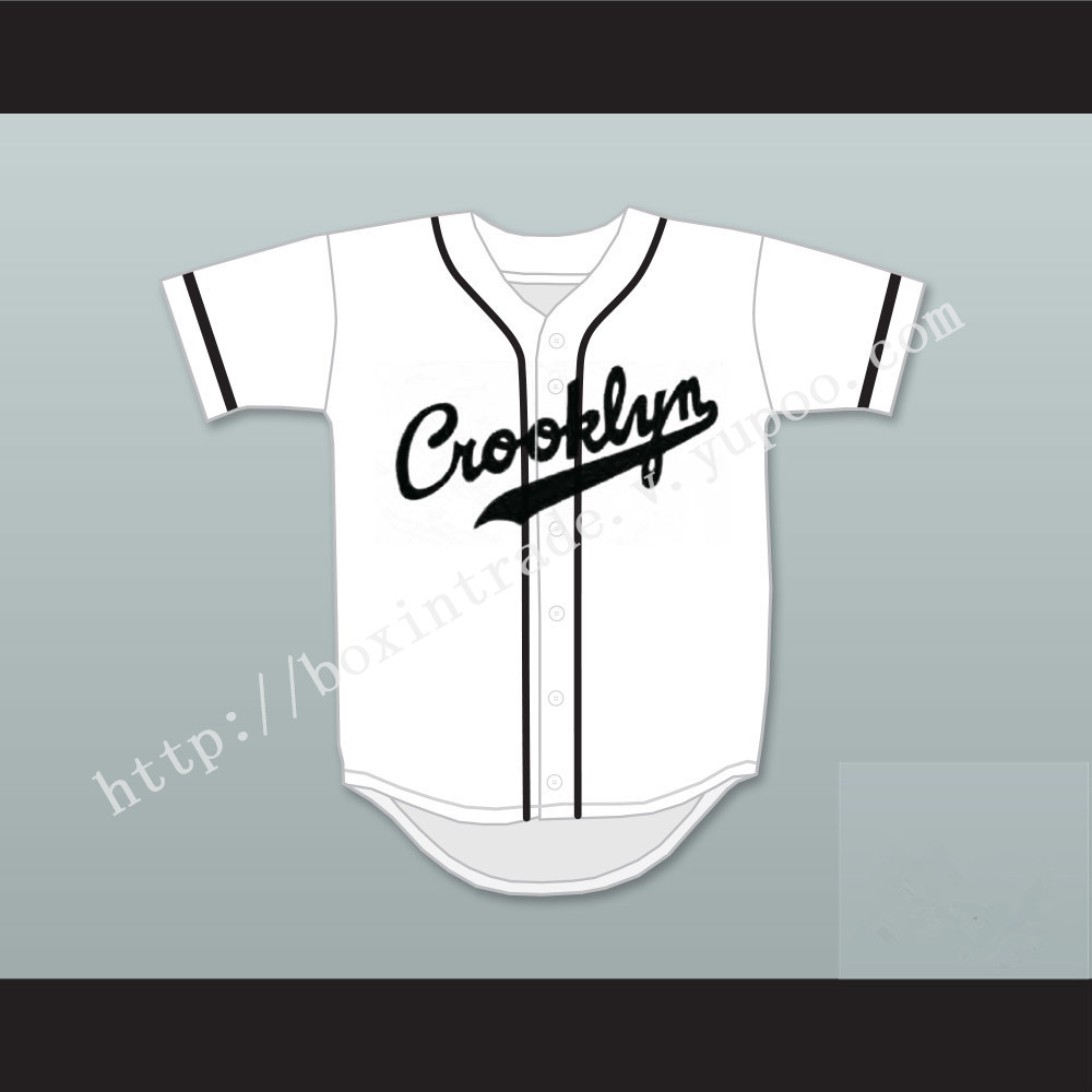 Crooklyn Black On White Baseball Jersey Any Name or Number