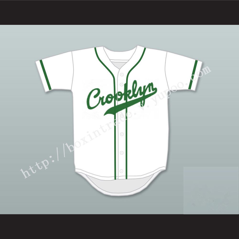 Crooklyn Green On White Baseball Jersey Any Name or Number