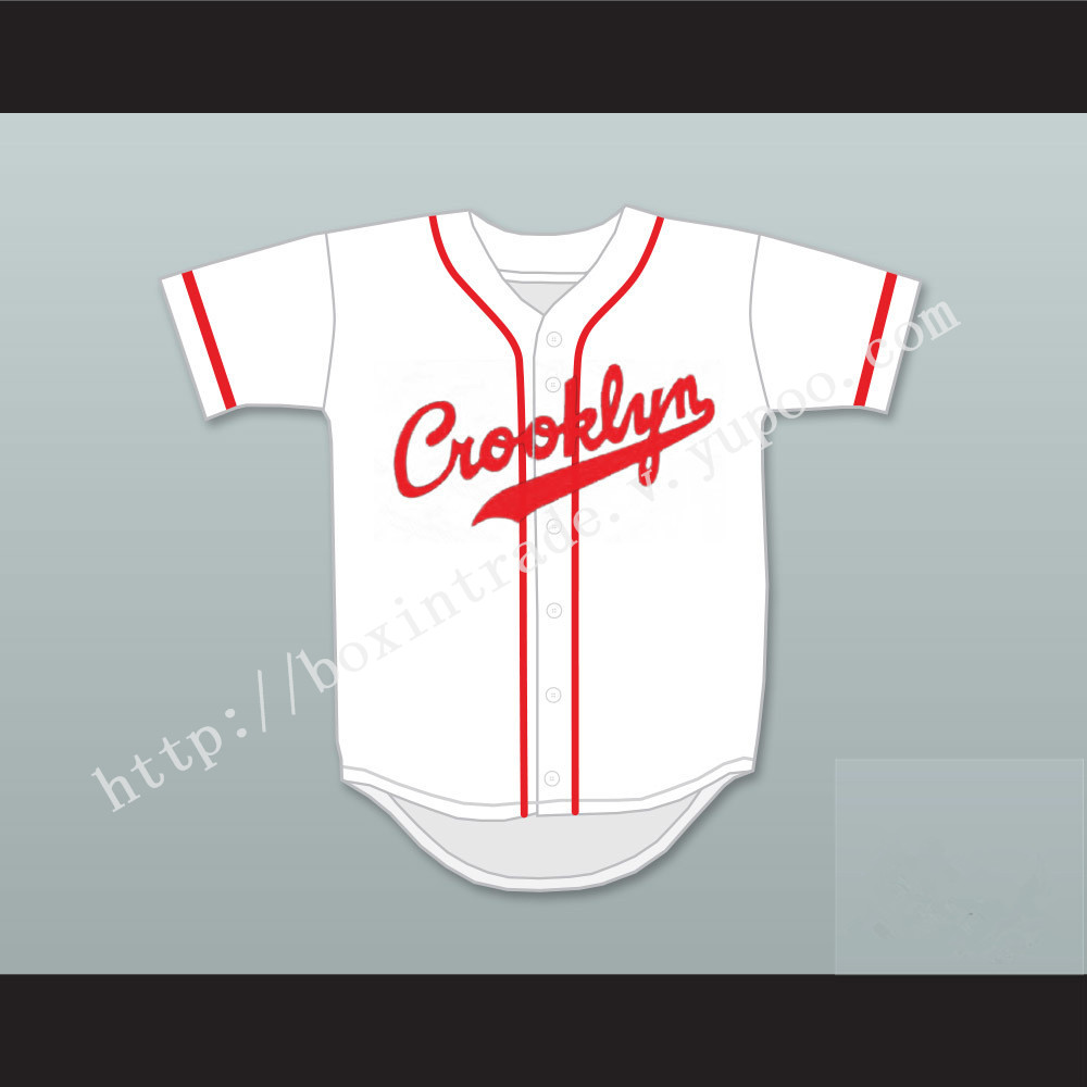 Crooklyn Red On White Baseball Jersey Any Name or Number