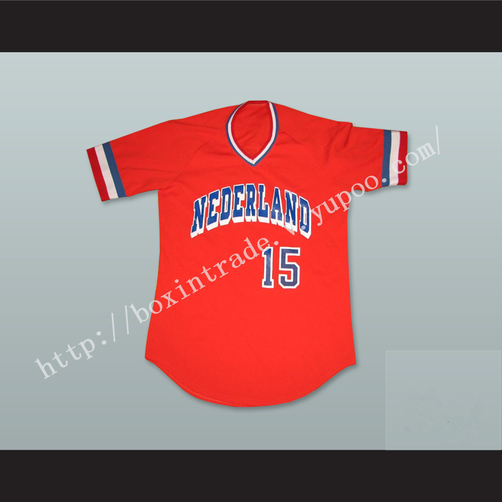 Nederland 15 Red Baseball Jersey