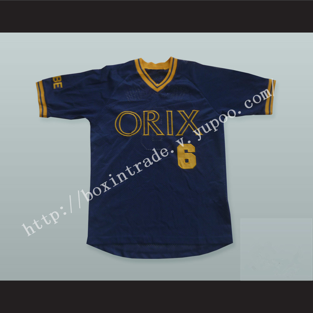 So Taguchi 6 Orix BlueWave Baseball Jersey with Patch