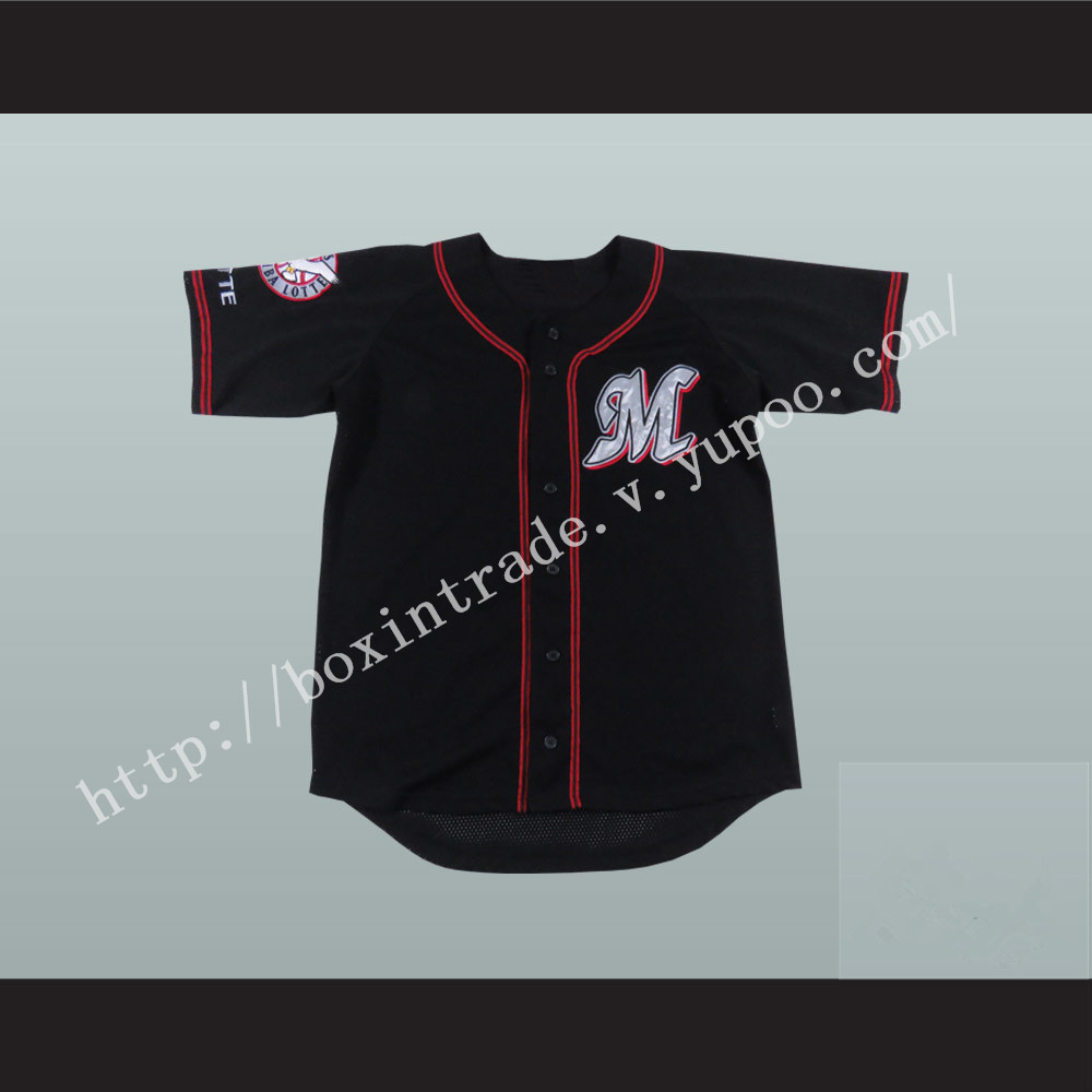 Chiba Lotte Marines Black Baseball Jersey with Patch