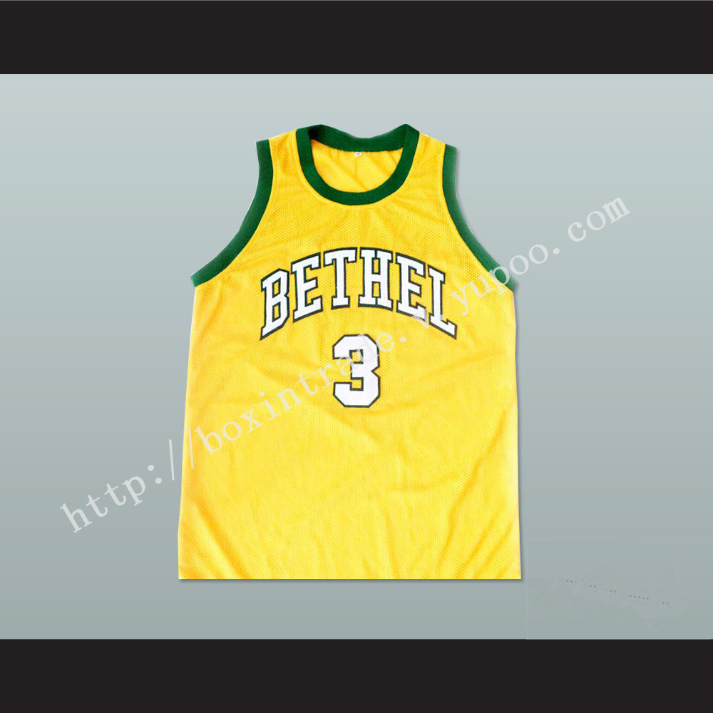 Allen Iverson Bethel High School Bruins Yellow Basketball Jersey NEW