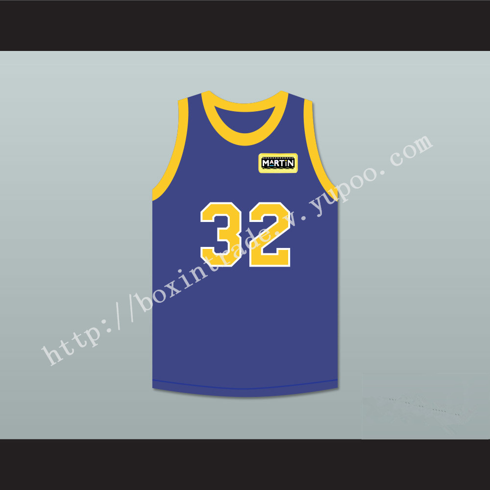 Air Gordon 32 Blue Basketball Jersey with Martin Patch