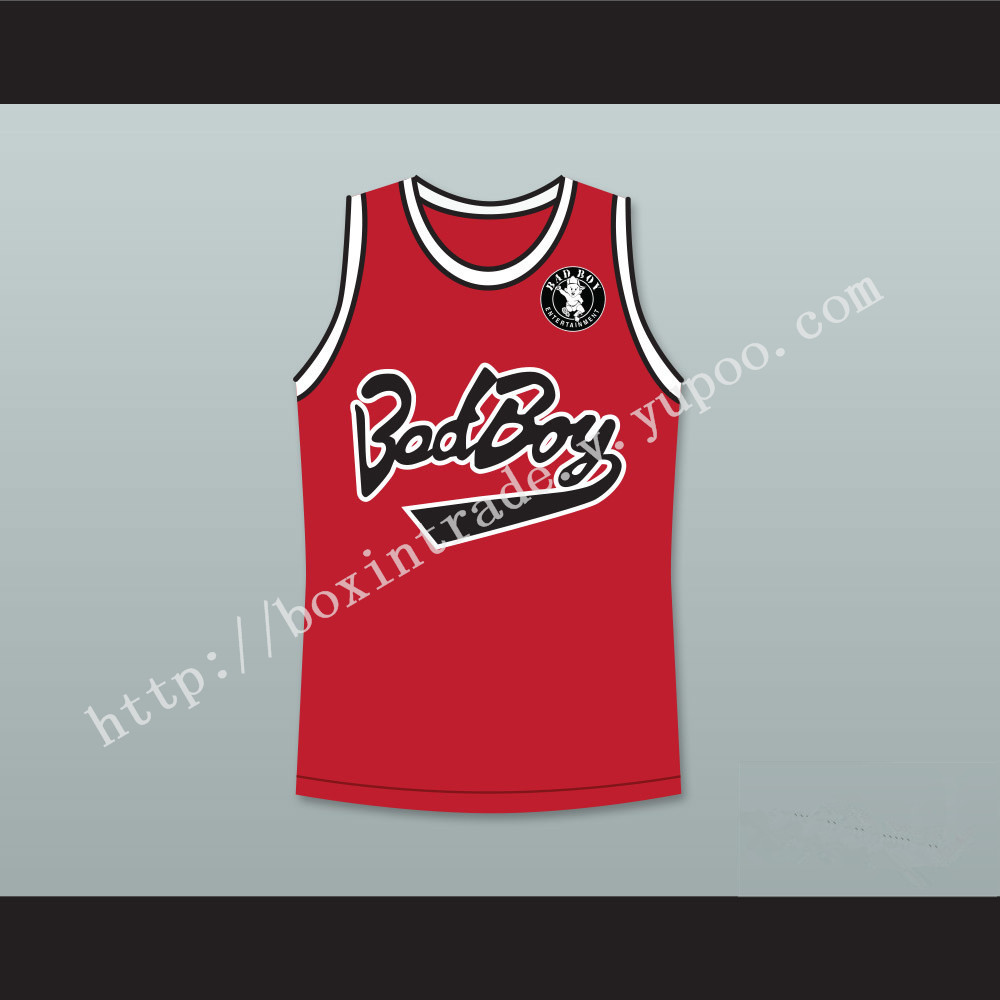 Biggie Smalls 10 Bad Boy Red Basketball Jersey with Patch