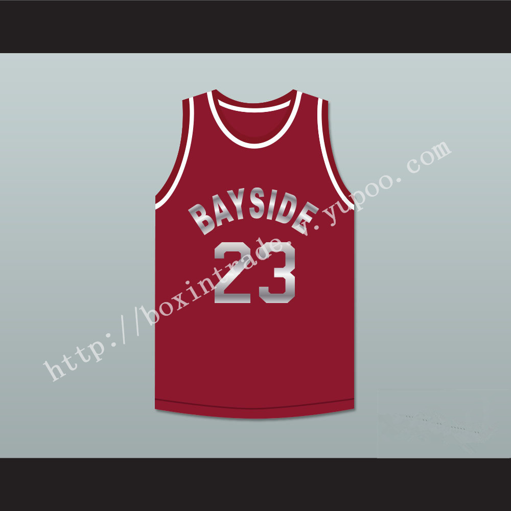 Saved By The Bell AC Slater 23 Bayside Tigers Basketball Jersey Maroon