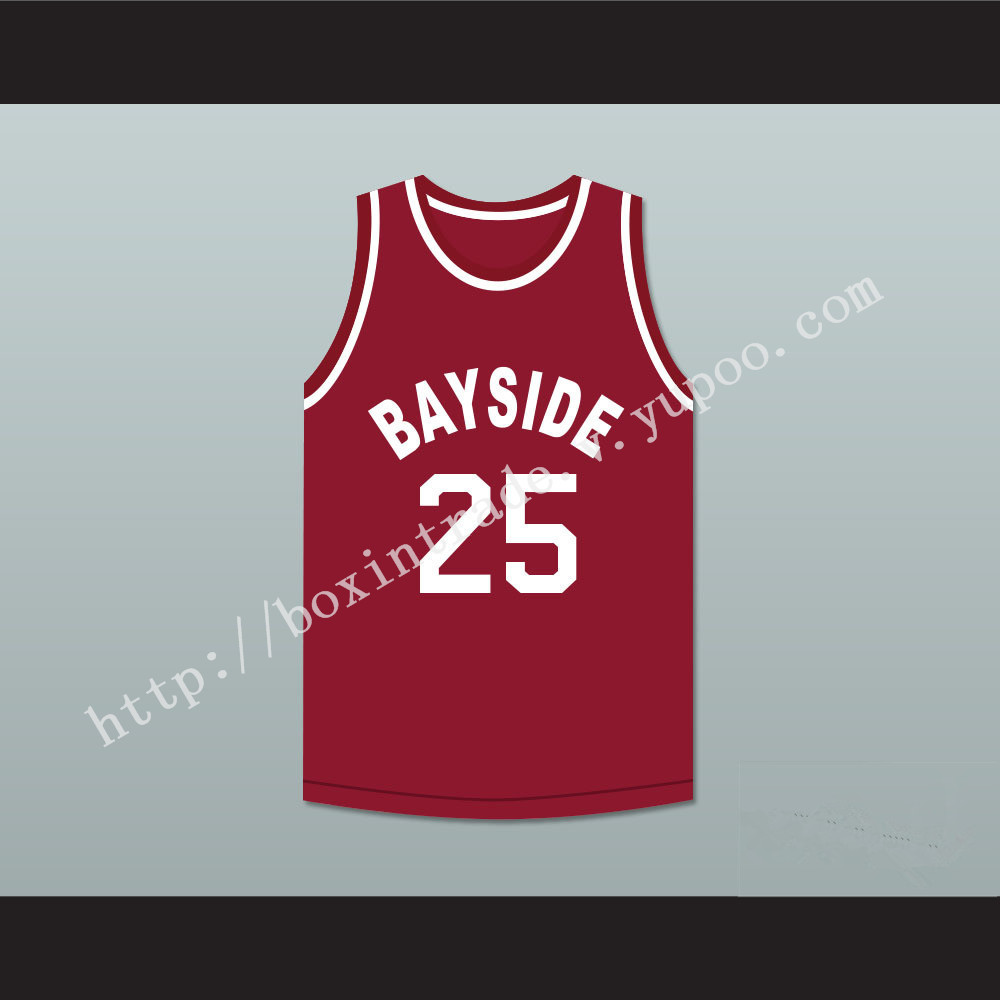 Saved By The Bell Zack Morris 25 Bayside Tigers Basketball Jersey Away