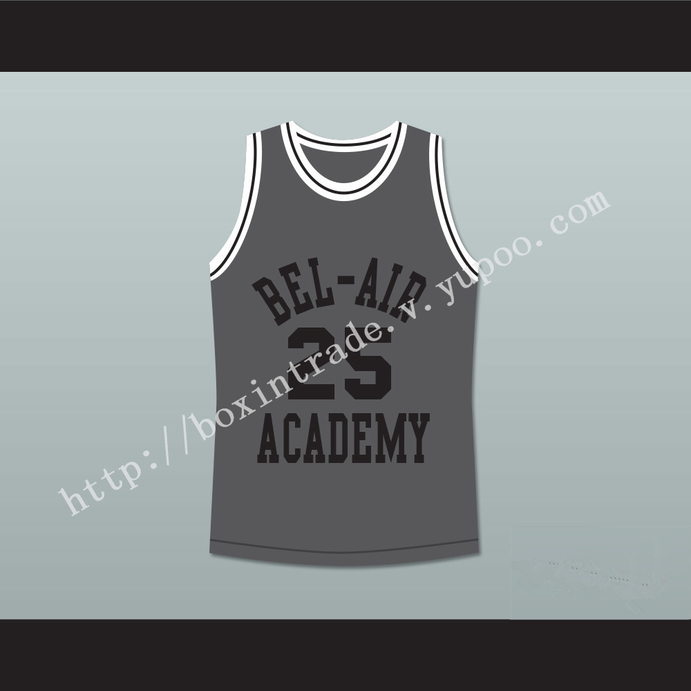 The Fresh Prince of Bel-Air Alfonso Ribeiro Carlton Banks Bel-Air Academy Gray Basketball Jersey