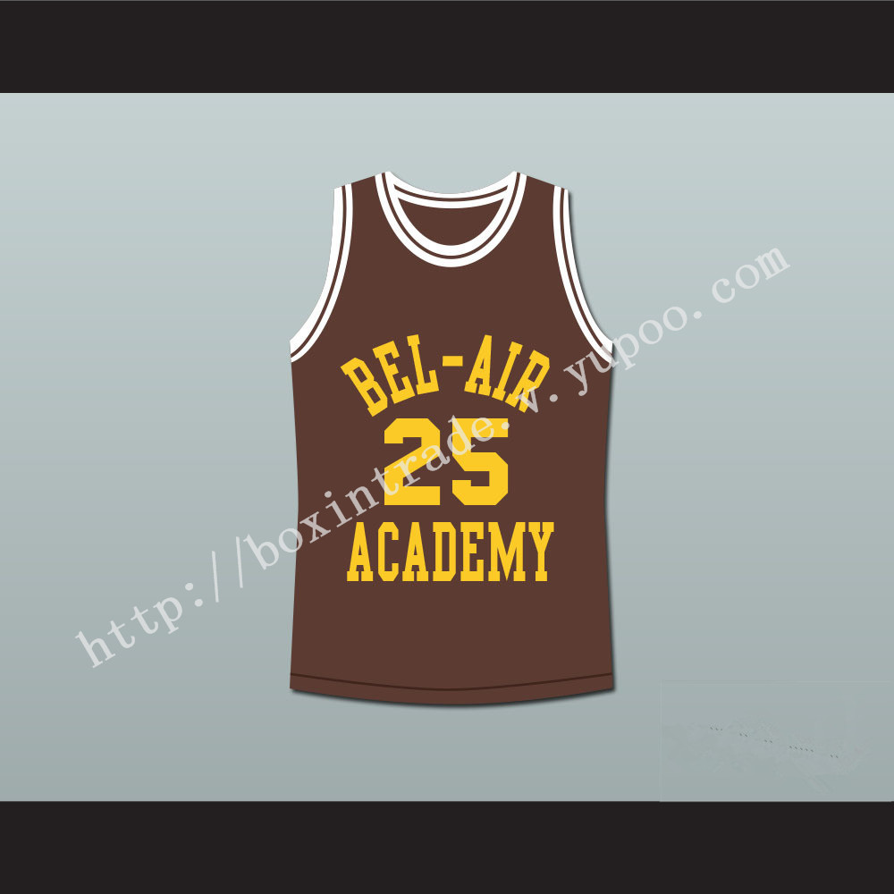 The Fresh Prince of Bel-Air Alfonso Ribeiro Carlton Banks Bel-Air Academy Brown Basketball Jersey