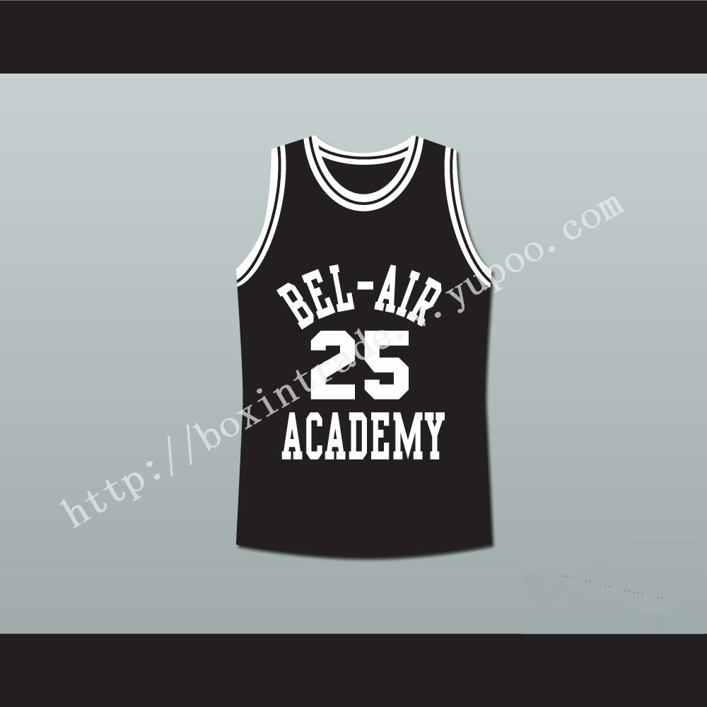 The Fresh Prince of Bel-Air Alfonso Ribeiro Carlton Banks Bel-Air Academy Black Basketball Jersey