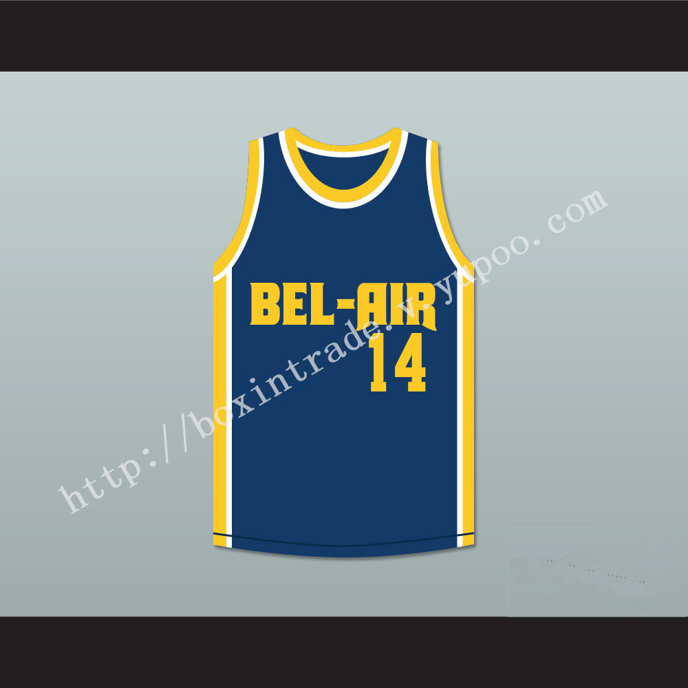 Will Smith 14 Bel-Air Academy Blue Basketball Jersey Remix