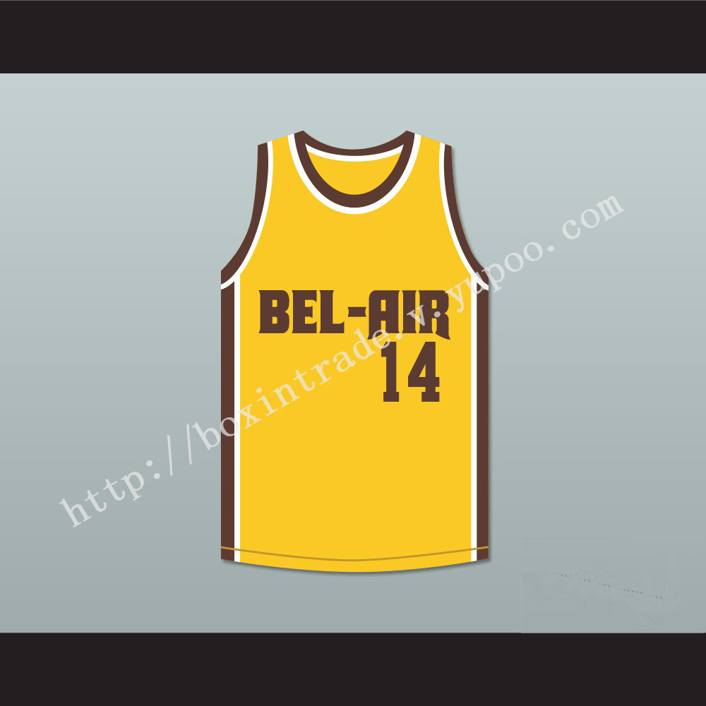 Will Smith 14 Bel-Air Academy Yellow Basketball Jersey Remix