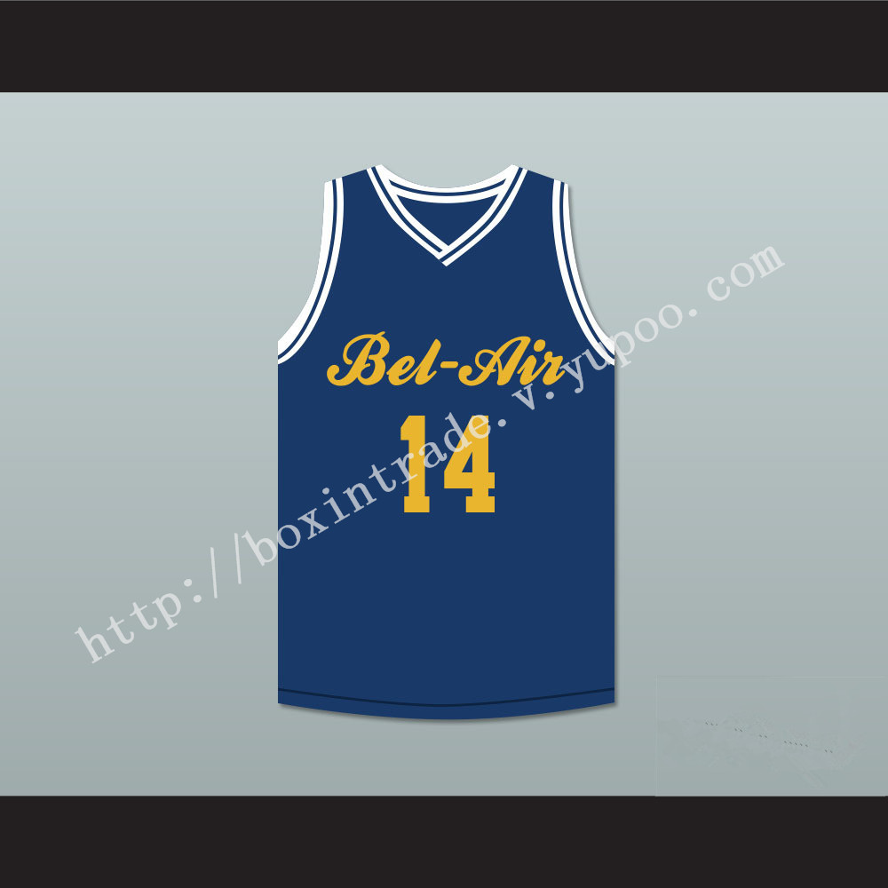 Will Smith 14 Bel-Air Academy Blue Basketball Jersey Deluxe