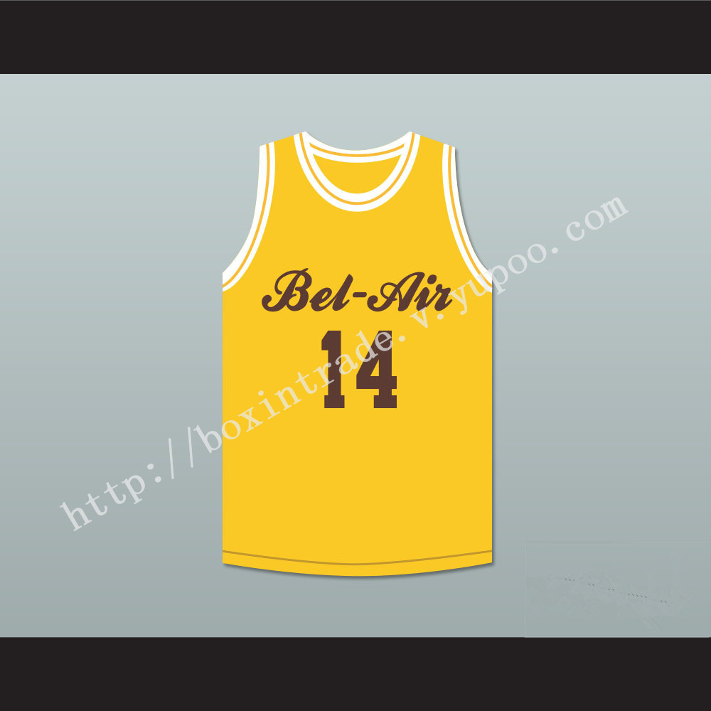 Will Smith 14 Bel-Air Academy Yellow Basketball Jersey Deluxe