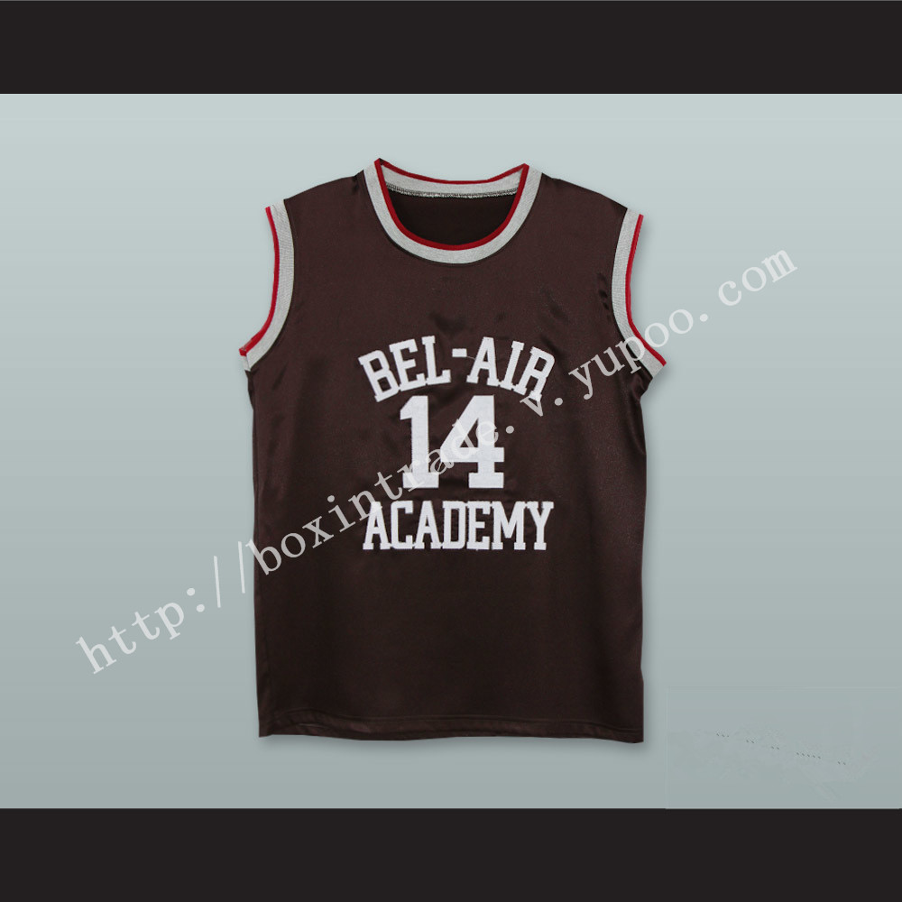 The Fresh Prince of Bel-Air Will Smith Bel-Air Academy Brown Silk Basketball Jersey