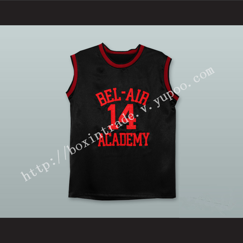 The Fresh Prince of Bel-Air Will Smith Bel-Air Academy Black Silk Basketball Jersey