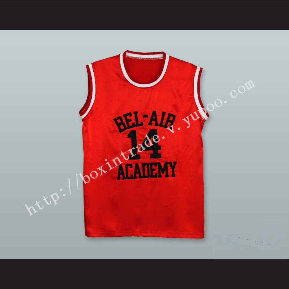 The Fresh Prince of Bel-Air Will Smith Bel-Air Academy Red Silk Basketball Jersey