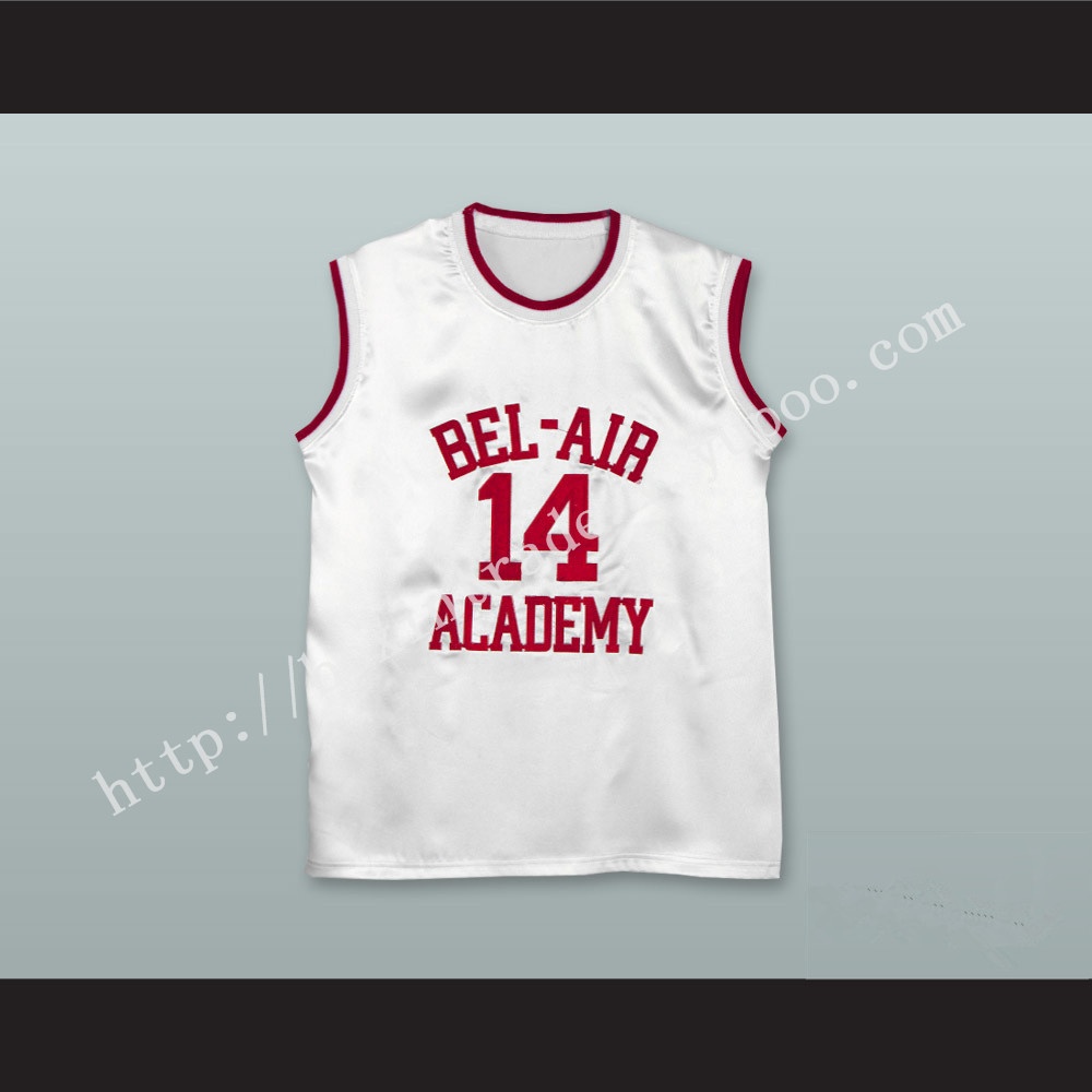 The Fresh Prince of Bel-Air Will Smith Bel-Air Academy White Silk Basketball Jersey