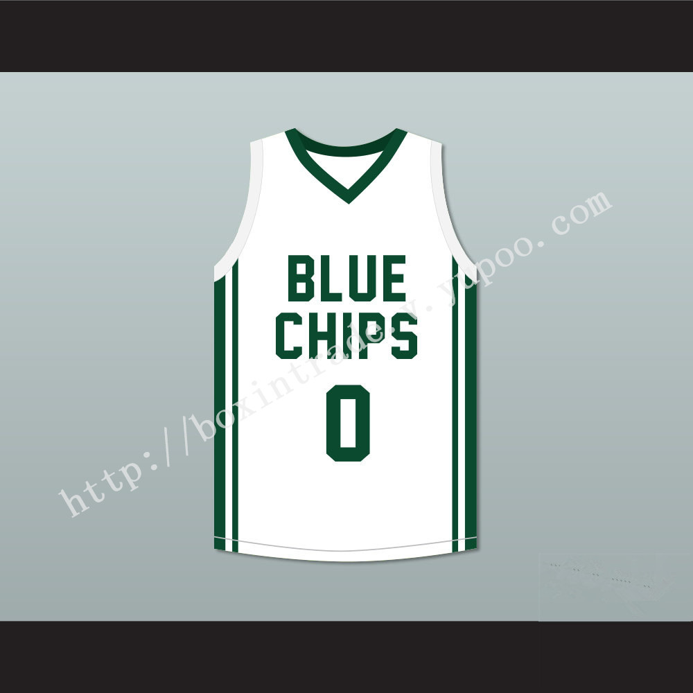 Lebron James Jr 0 Blue Chips White Basketball Jersey 2