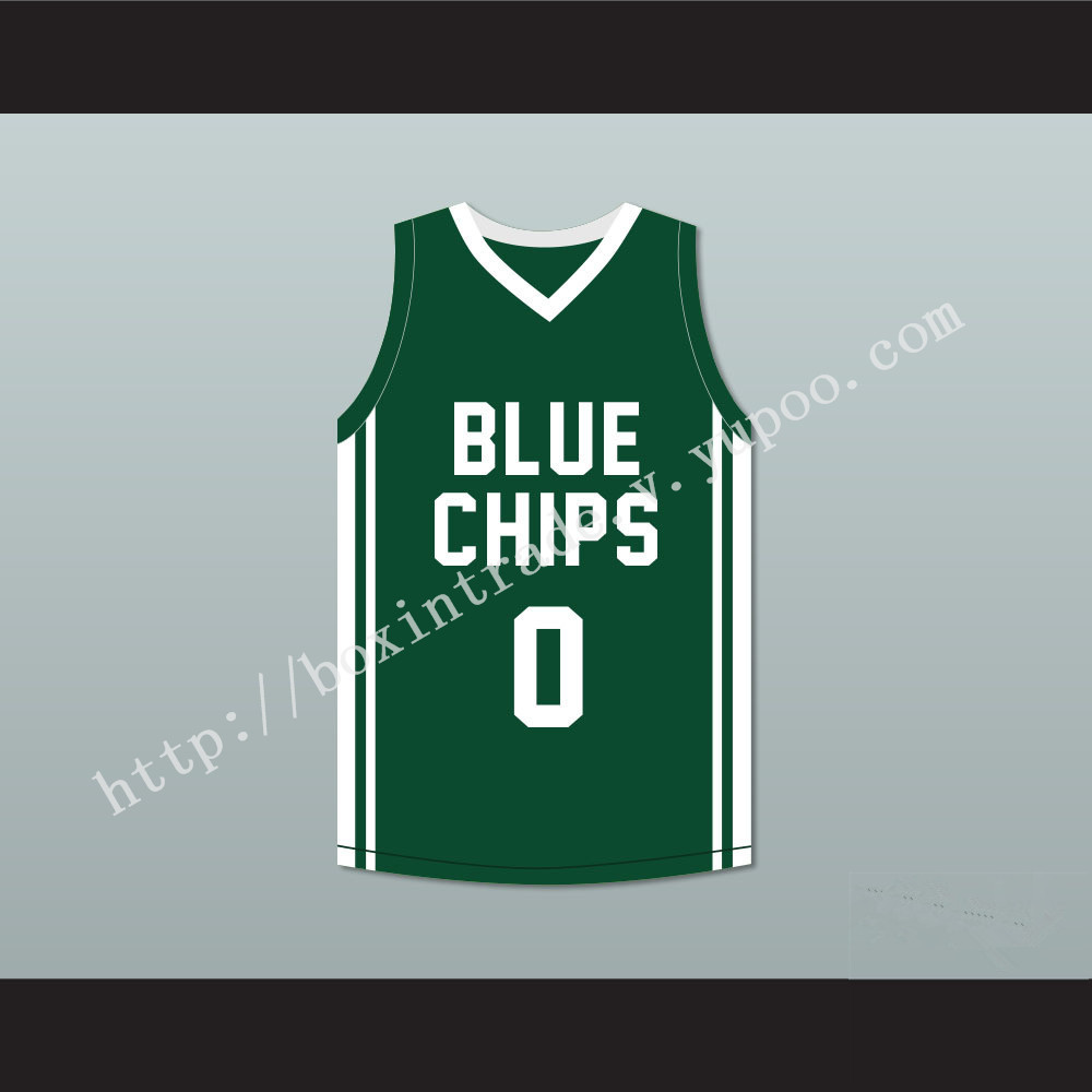 Lebron James Jr 0 Blue Chips Green Basketball Jersey 2