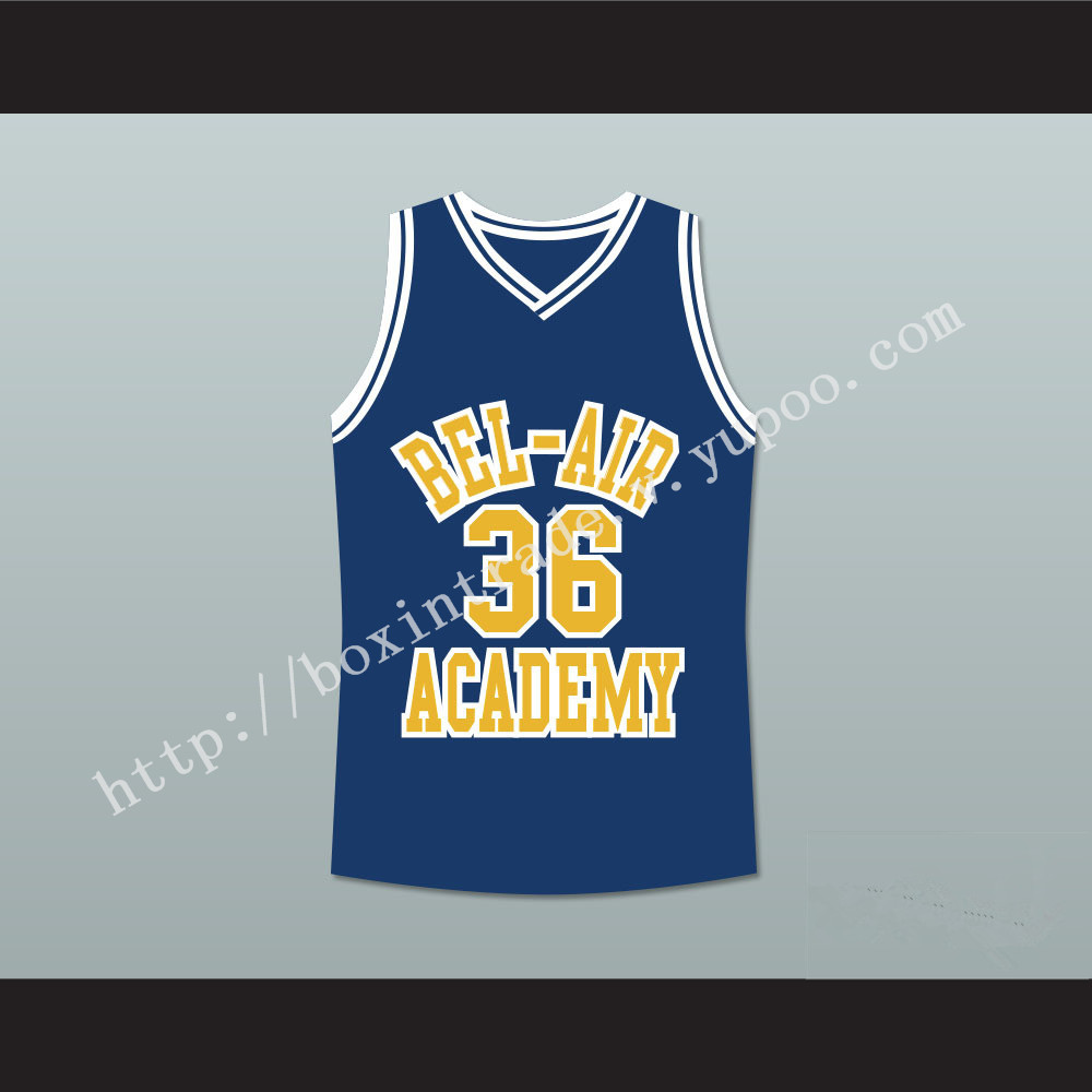 The Fresh Prince of Bel-Air Jazzy Jeff 36 Jazz Bel-Air Academy Blue Basketball Jersey