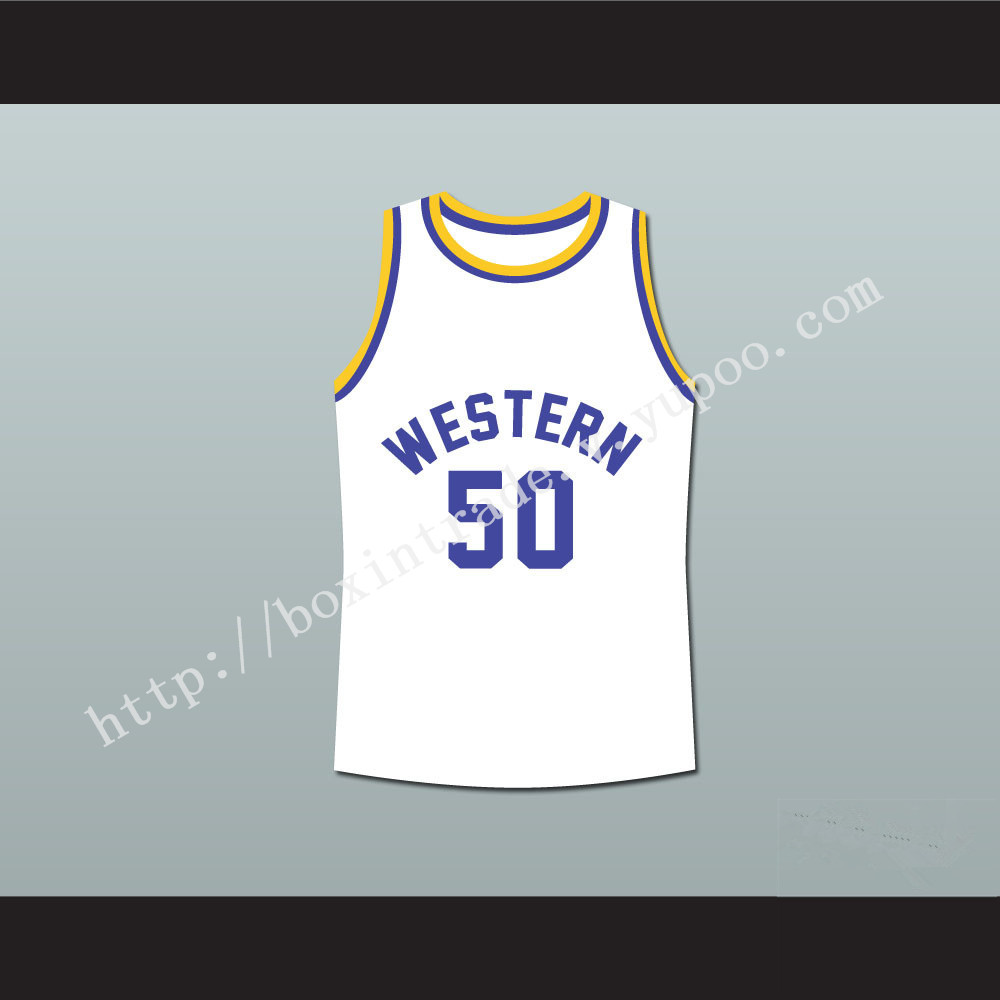 Shaq Neon Boudeaux Western University White Basketball Jersey Blue Chips Movie