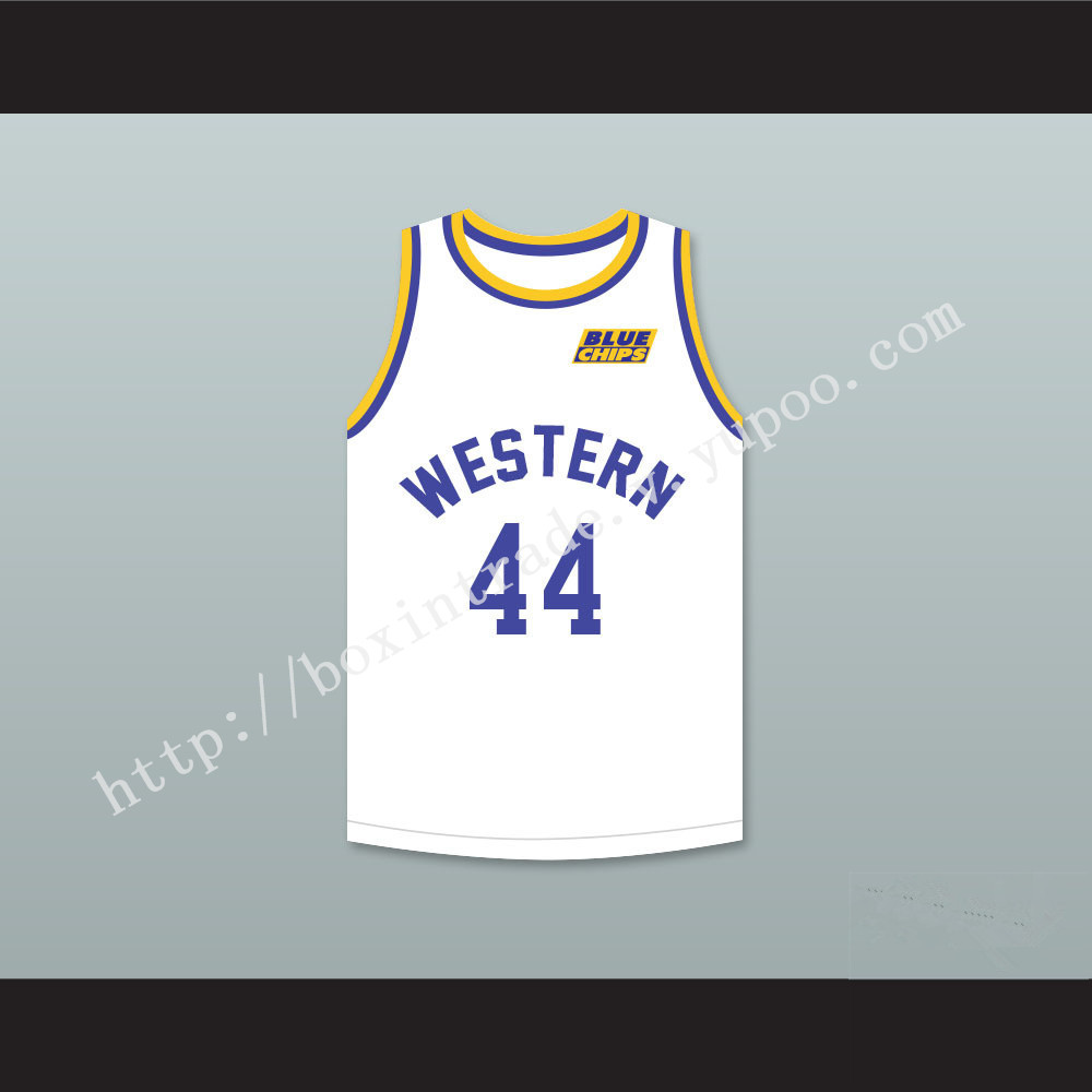 Anthony C Hall Tony the Point Shaver 44 Western University White Basketball Jersey with Blue Chips Patch