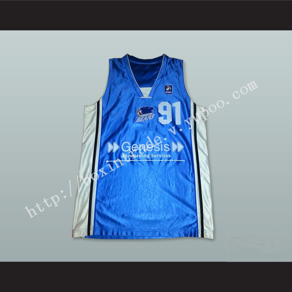 Dennis Rodman 91 Brighton Bears Basketball Jersey