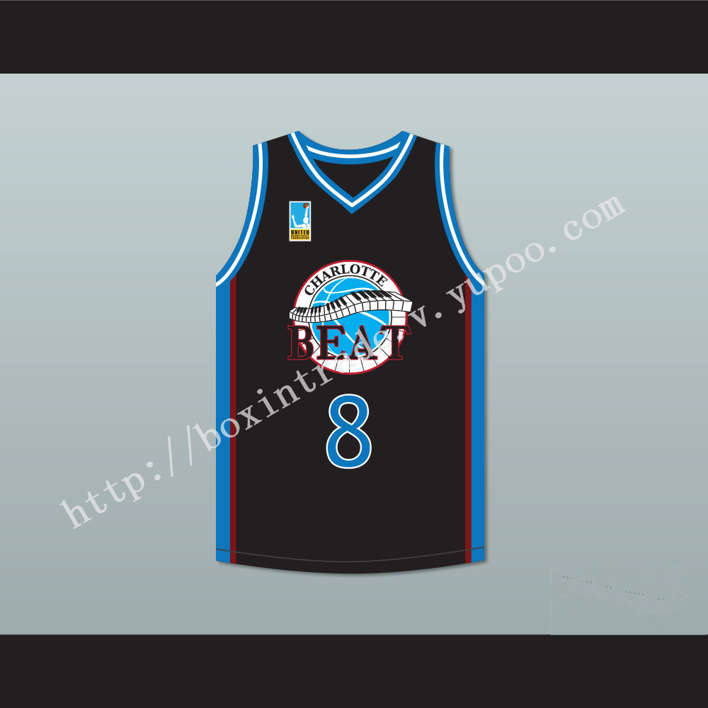 Jamal Jeffries 8 Charlotte Beat Home Basketball Jersey with UBA Patch Juwanna Mann