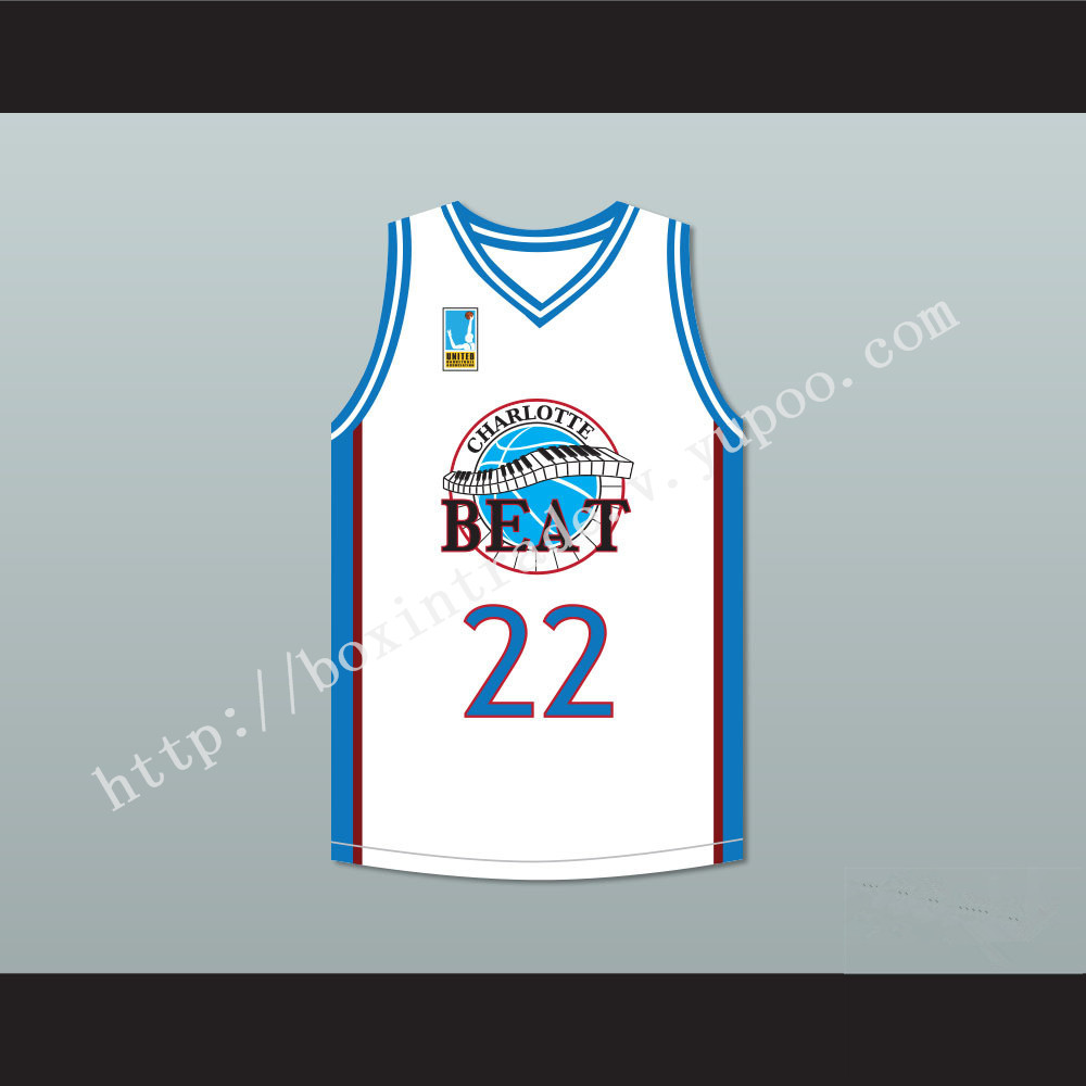 Rasheed Wallace Whitley 22 Charlotte Beat Away Basketball Jersey with UBA Patch Juwanna Mann