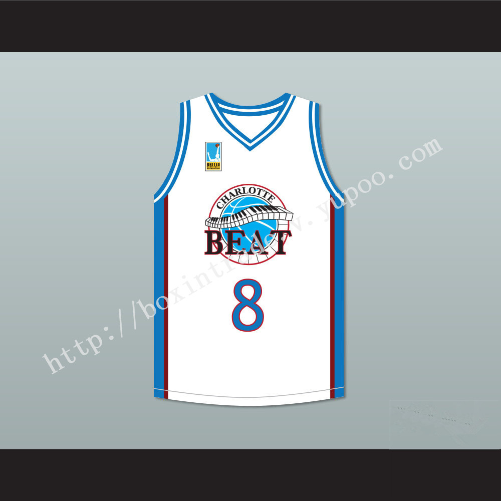 Jamal Jeffries 8 Charlotte Beat Away Basketball Jersey with UBA Patch Juwanna Mann