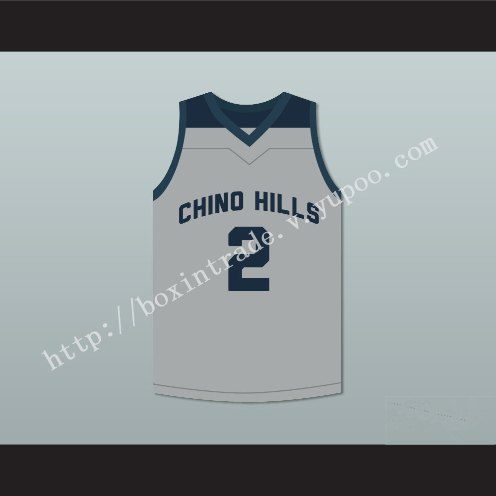 Lonzo Ball 2 Chino Hills High School Huskies Gray Basketball Jersey