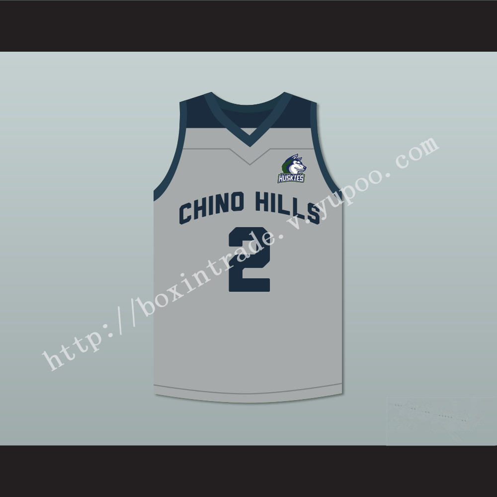 Lonzo Ball 2 Chino Hills Huskies Gray Basketball Jersey with Patch