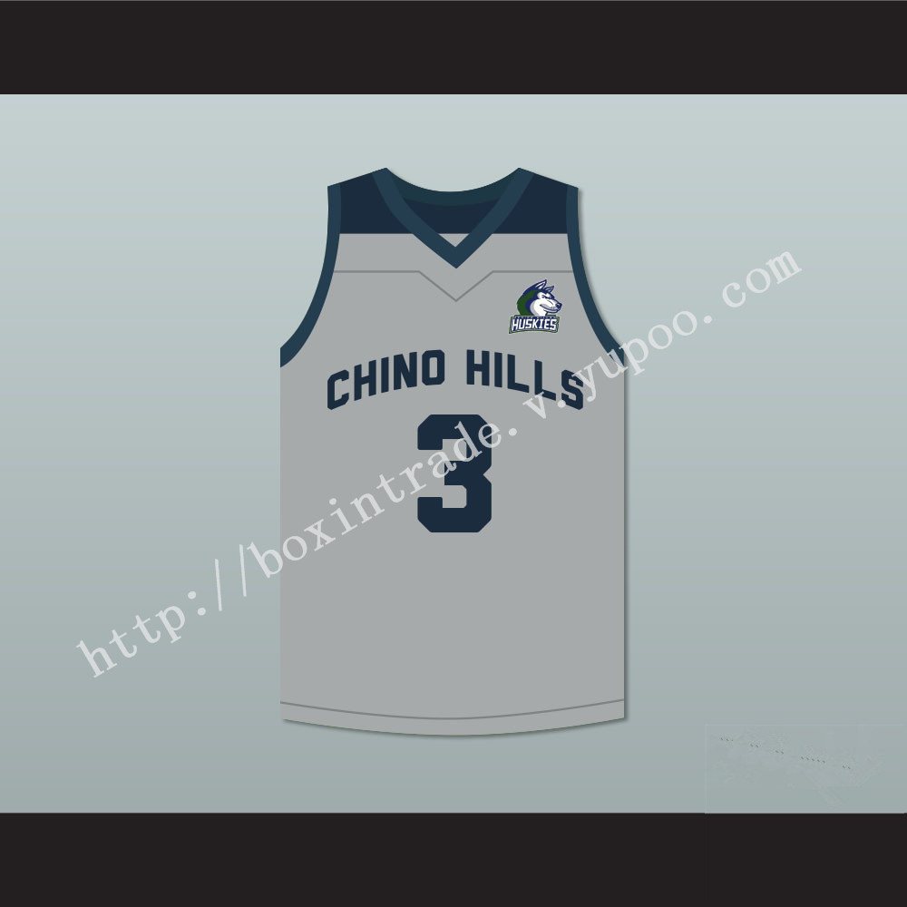 LiAngelo Ball 3 Chino Hills Huskies Gray Basketball Jersey with Patch