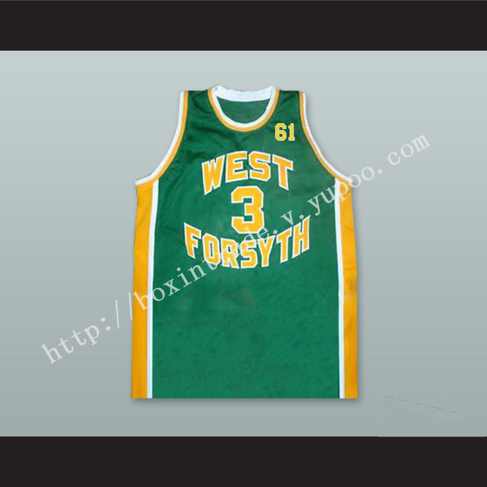 Chris Paul 3 West Forsyth High School Green Basketball Jersey 61 Tribute to Grandfather