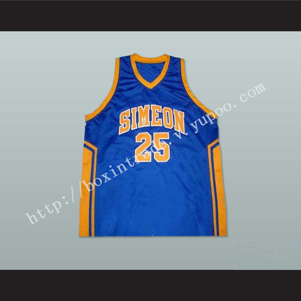 Derrick Rose Simeon High School Basketball Jersey Blue