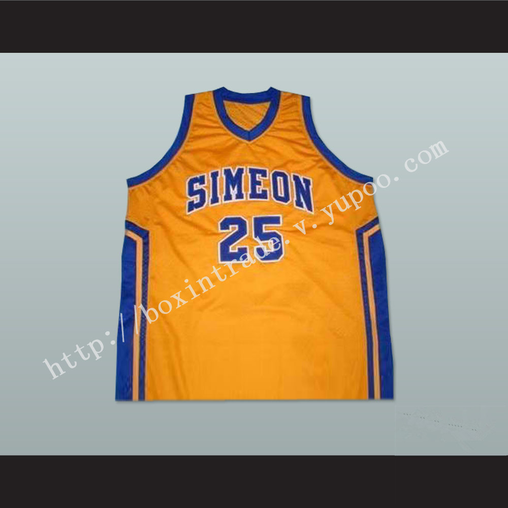 Derrick Rose Simeon High School Basketball Jersey Yellow