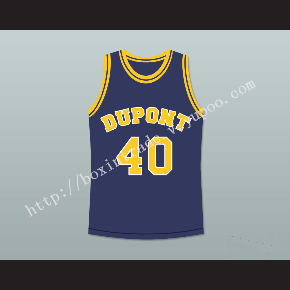 Randy Moss 40 Dupont High School Panthers Basketball Jersey Blue