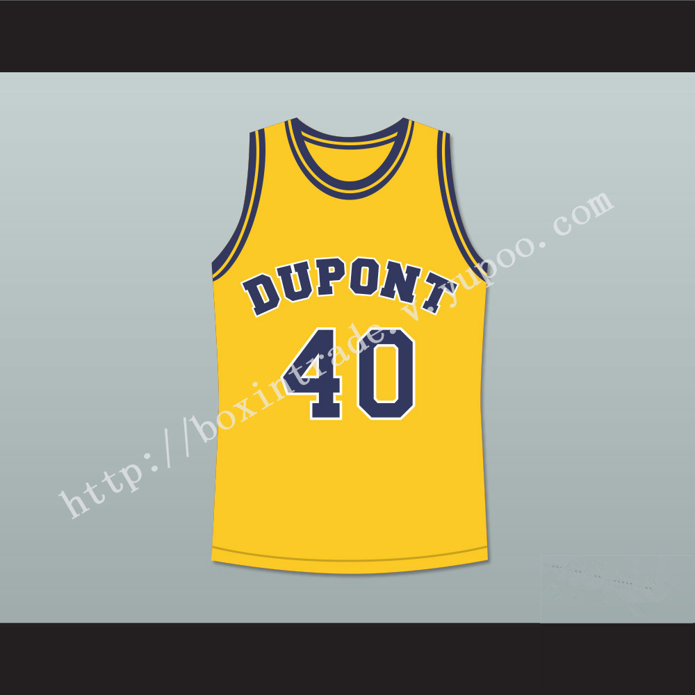 Randy Moss 40 Dupont High School Panthers Basketball Jersey Yellow