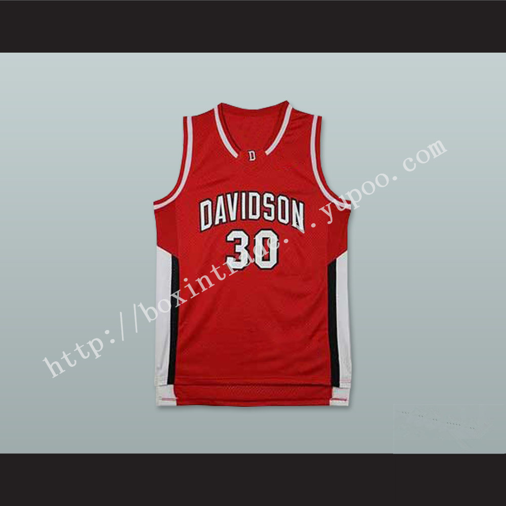 Stephen Curry 30 Davidson College Wildcats Red Basketball Jersey