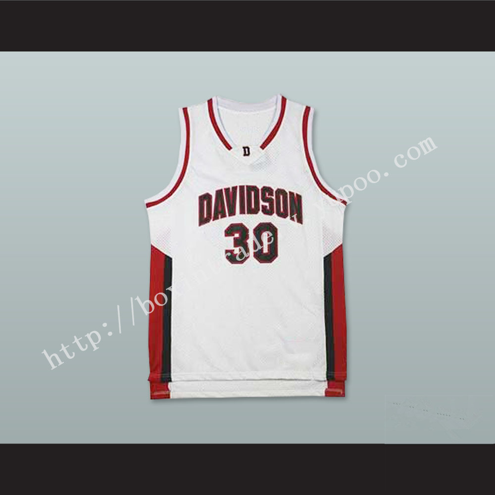 Stephen Curry 30 Davidson College Wildcats White Basketball Jersey