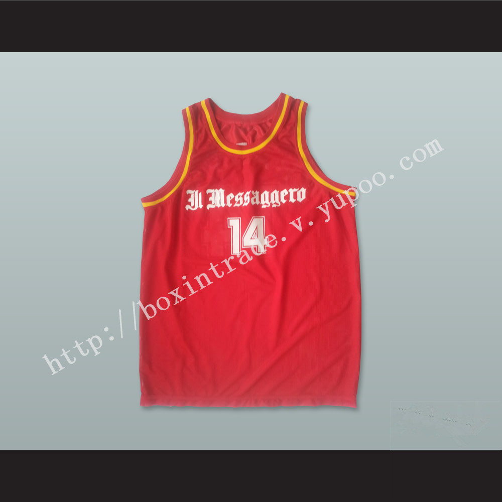 Dino Radja 14 Messaggero Roma Red Basketball Jersey