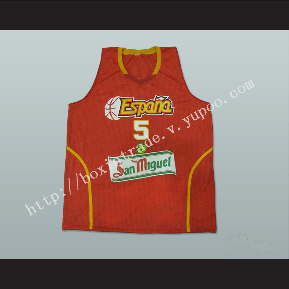 Rudy Fernandez Espana Basketball Jersey Red