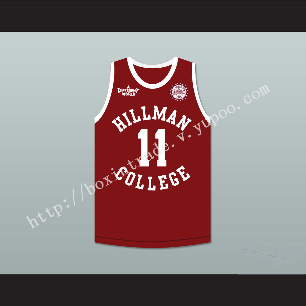 Coach Walter Oakes 11 Hillman College Maroon Basketball Jersey with Eagle Patch A Different World